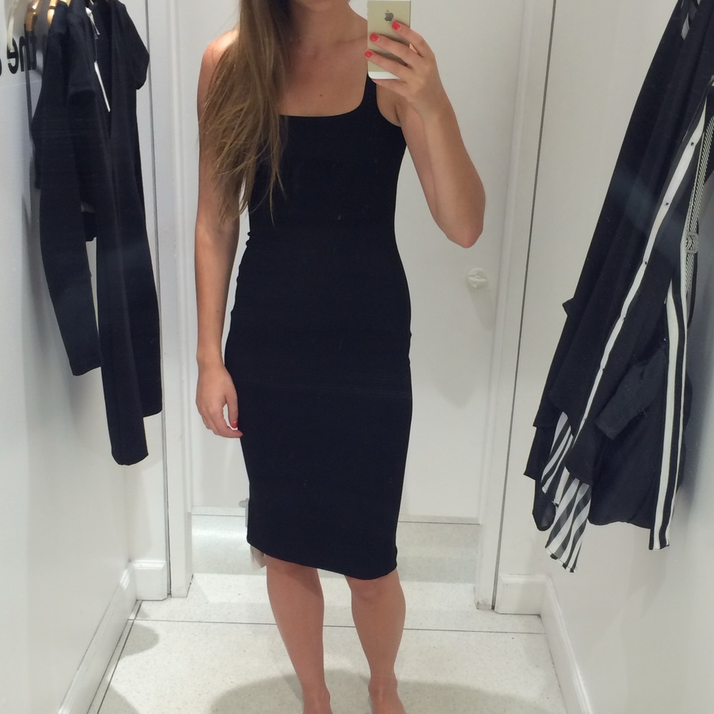 American apparel bodycon midi black dress